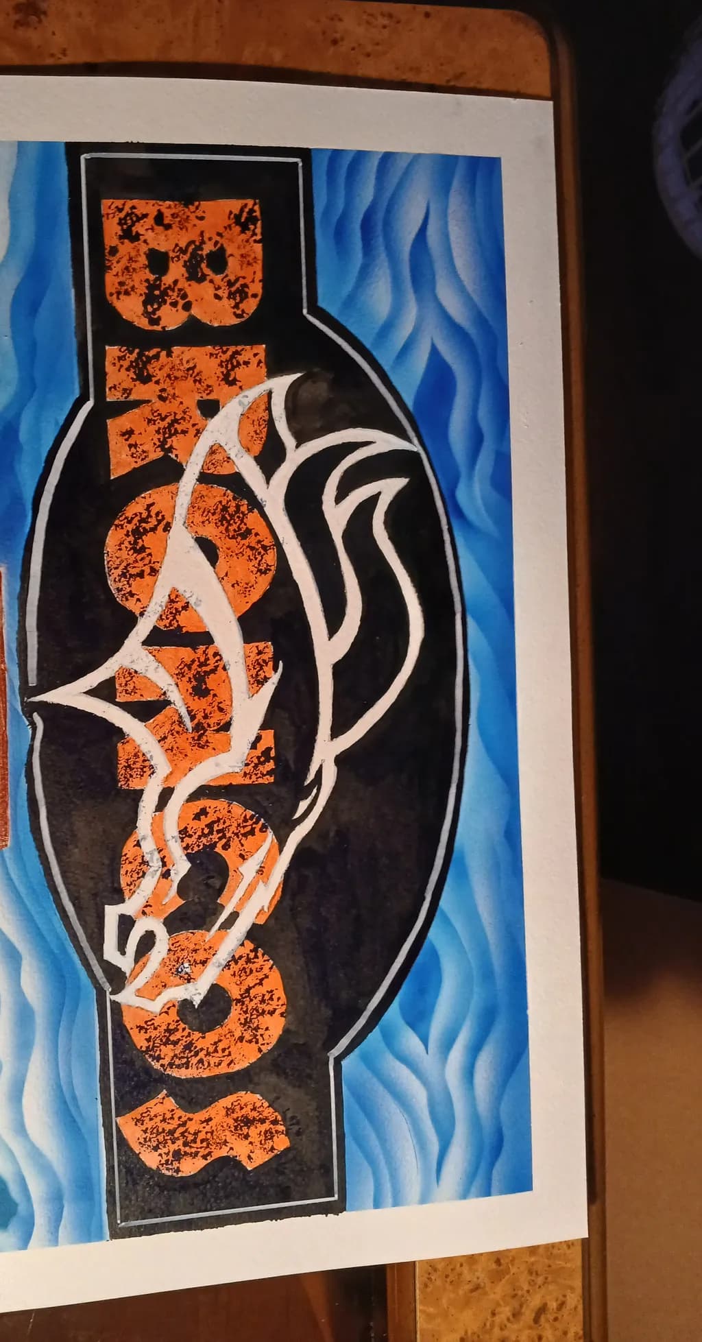 Vibrant Fusion: A Bold Blue and Orange Illustration of Wild Spirit