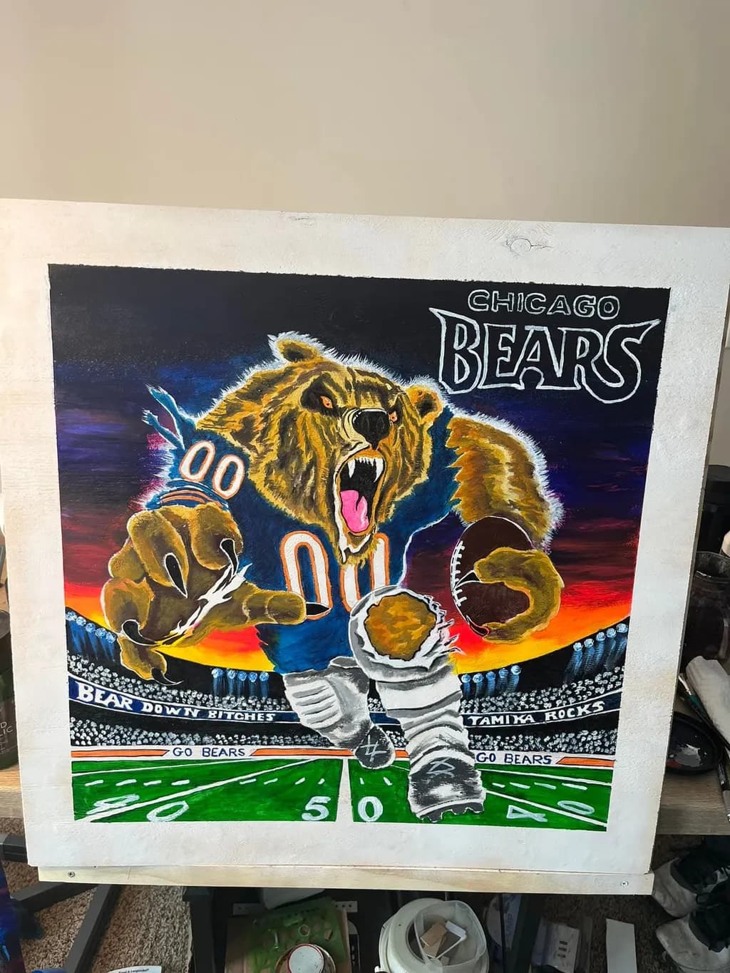 Roaring Spirit: The Chicago Bears' Fierce Mascot in Action