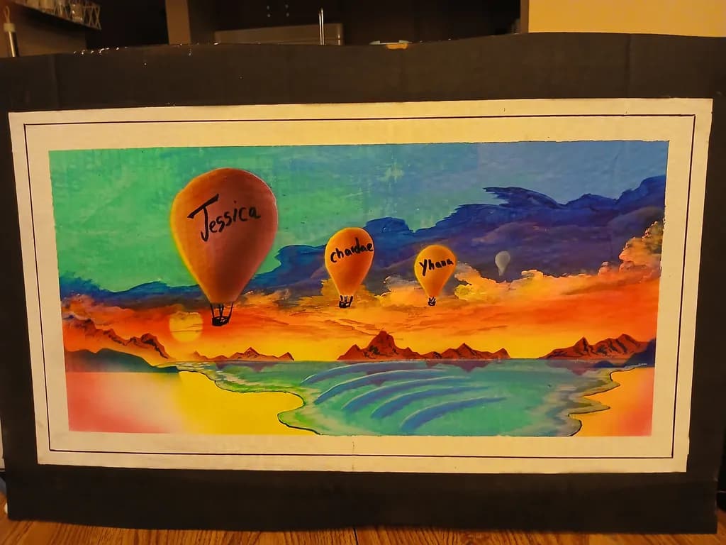 Skyward Dreams: A Colorful Journey with Personalized Hot Air Balloons at Sunset
