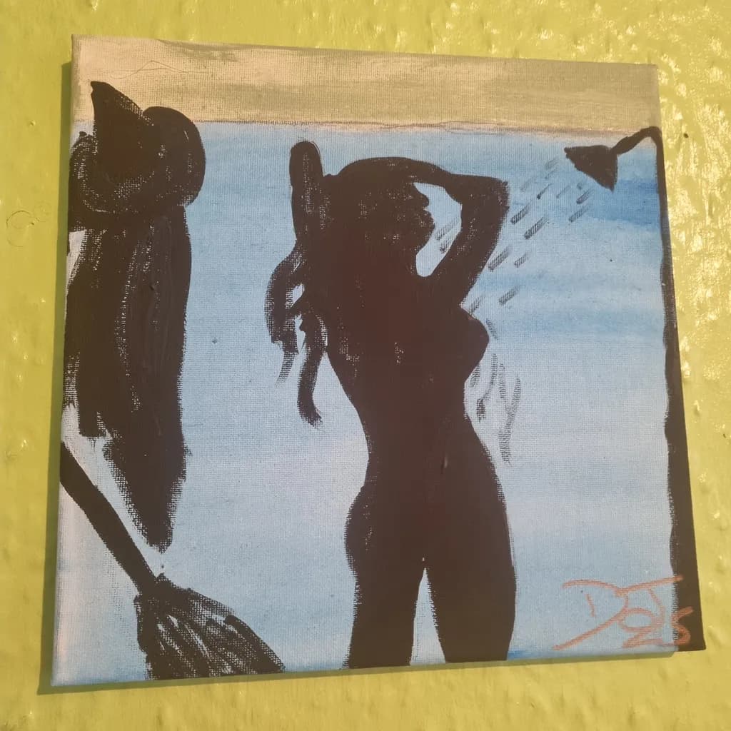Whispers of Water: An Abstract Silhouette in Blue Serenity