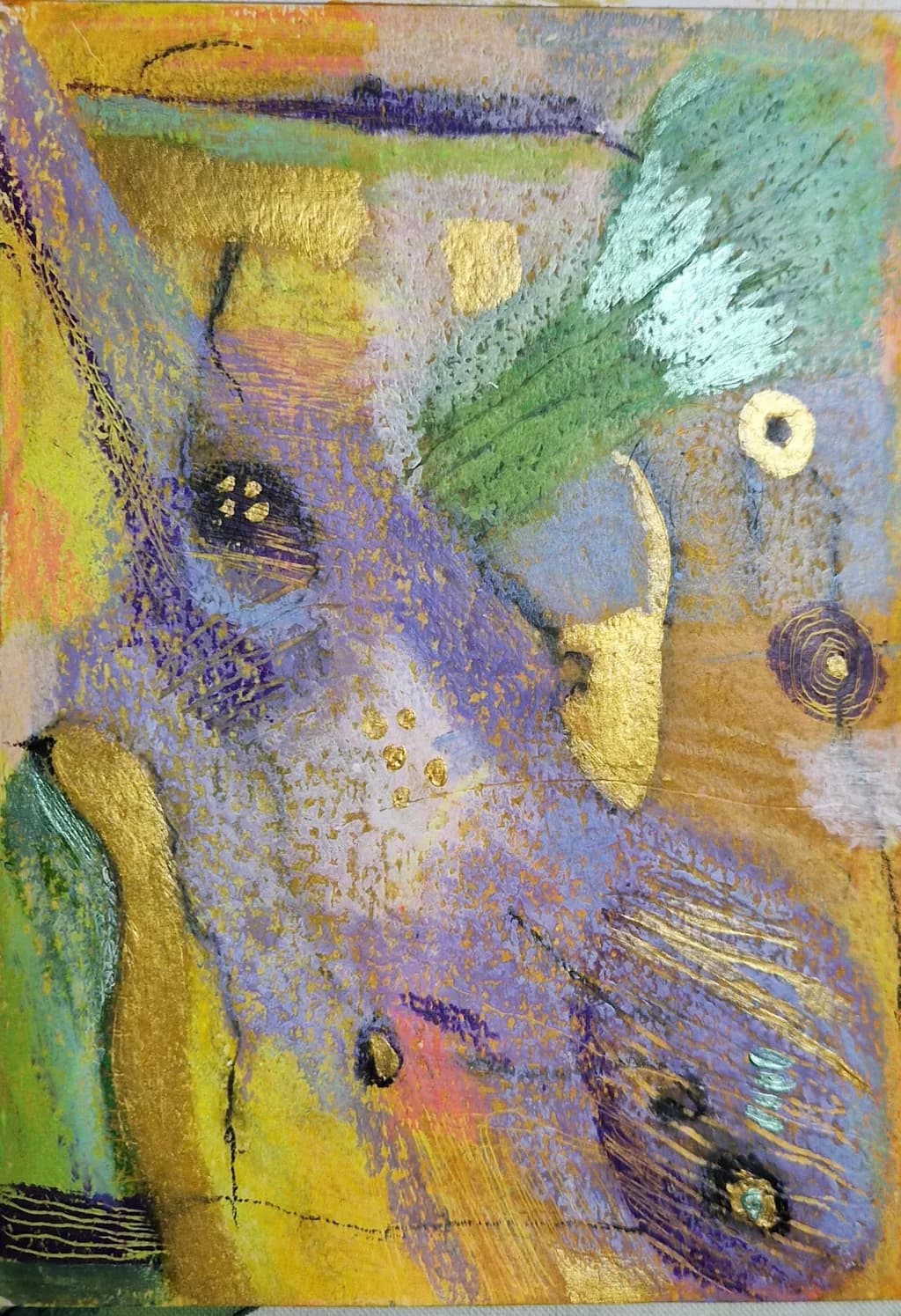 Whispers of Color: A Dance of Gold and Pastel Dreams