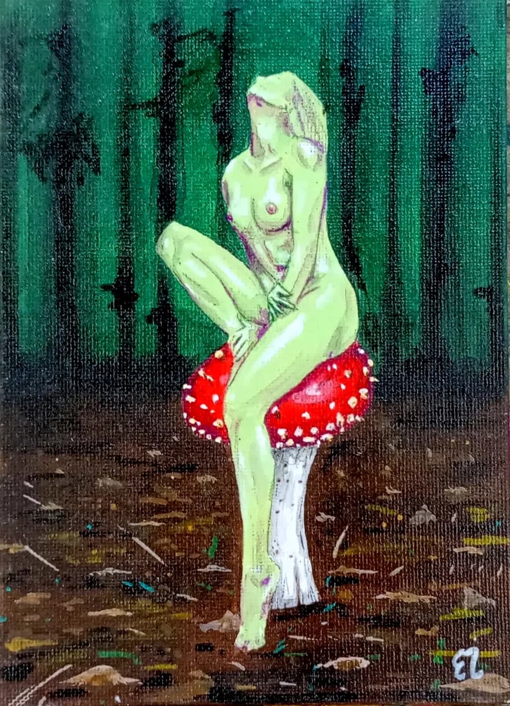 Forest Nude on Mushroom