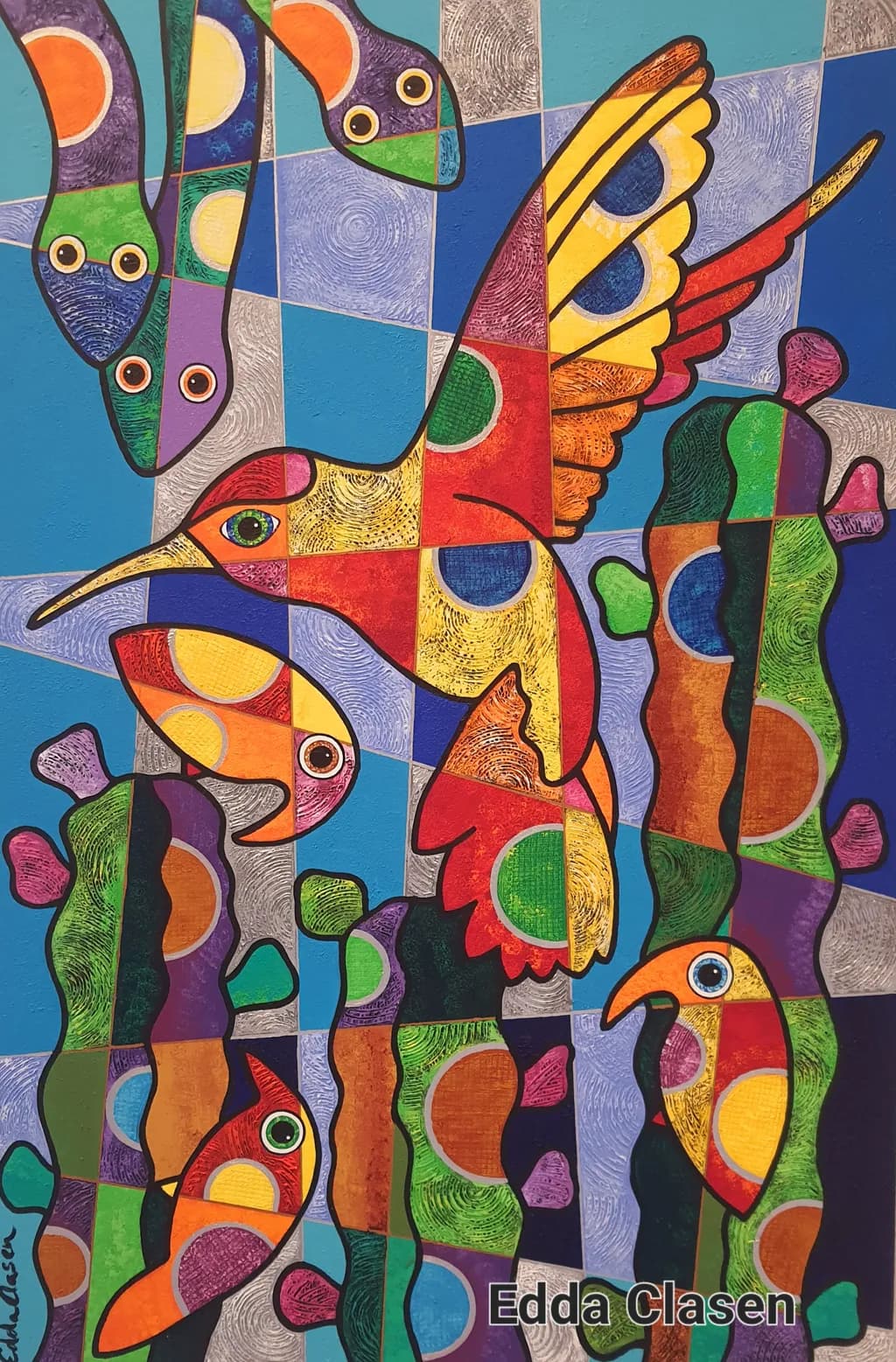 Colorful Birds and Patterns