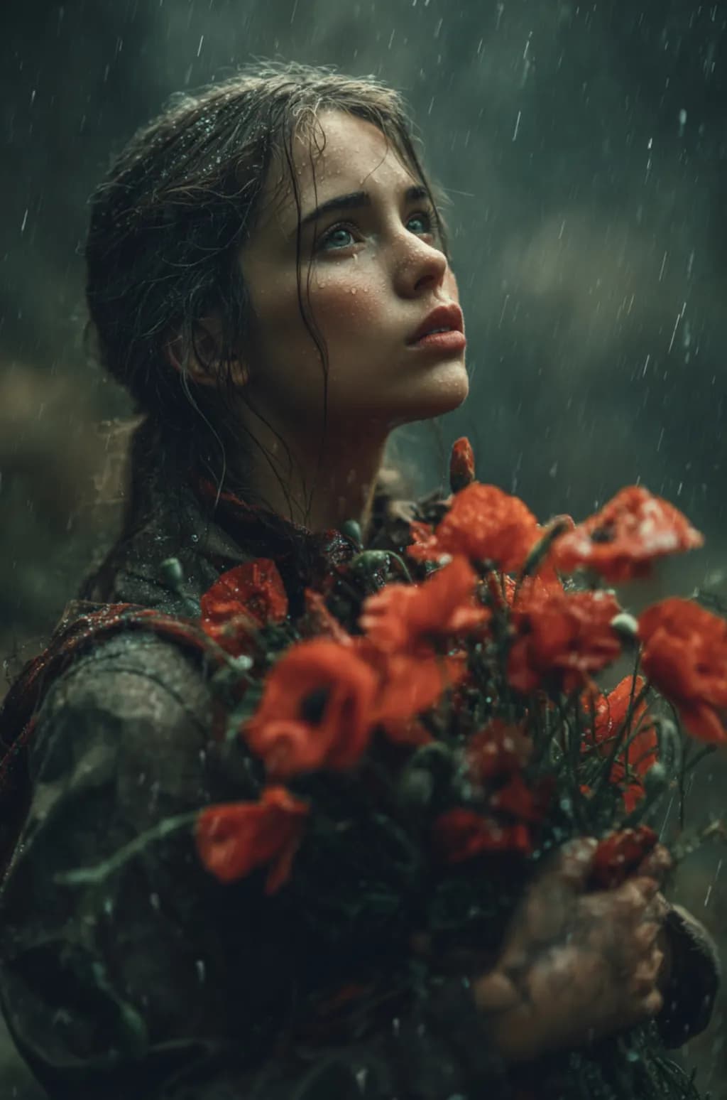 Whispers of Rain: A Portrait of Resilience and Beauty Amidst Nature's Embrace