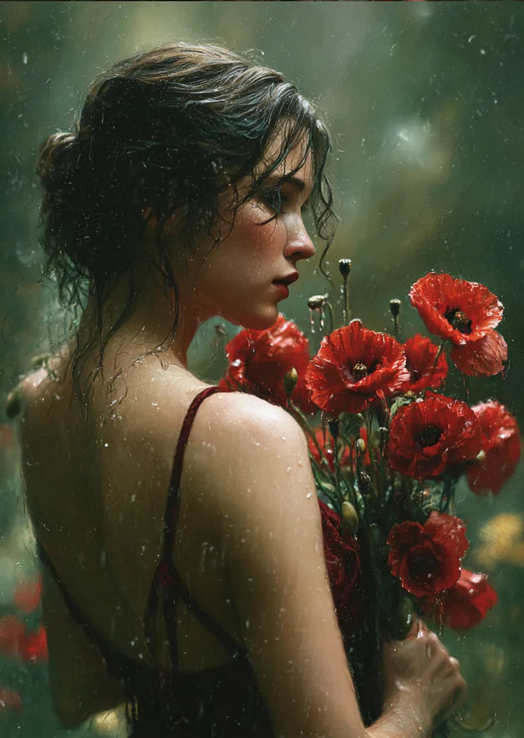 Whispers of Nature: A Portrait of Elegance Amidst Red Poppies