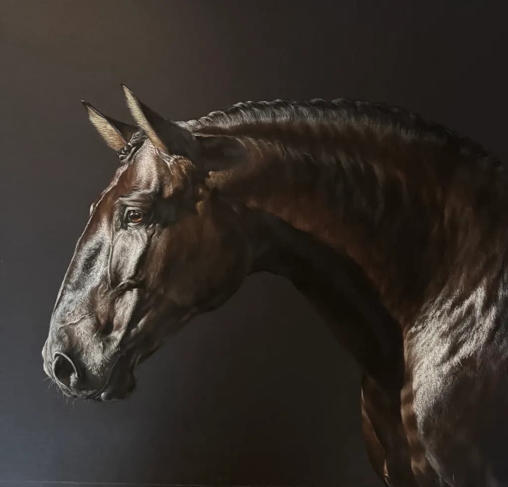 Majestic Equine Elegance: A Portrait of Strength and Grace in Dark Hues