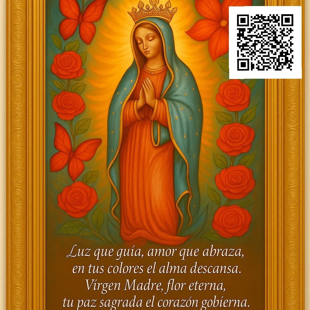 Eternal Blossom: A Spiritual Tribute to the Virgin Mother in Vibrant Colors