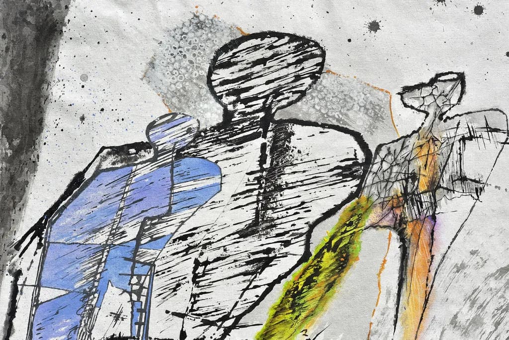 Whispers of Color: Abstract Figures in Motion