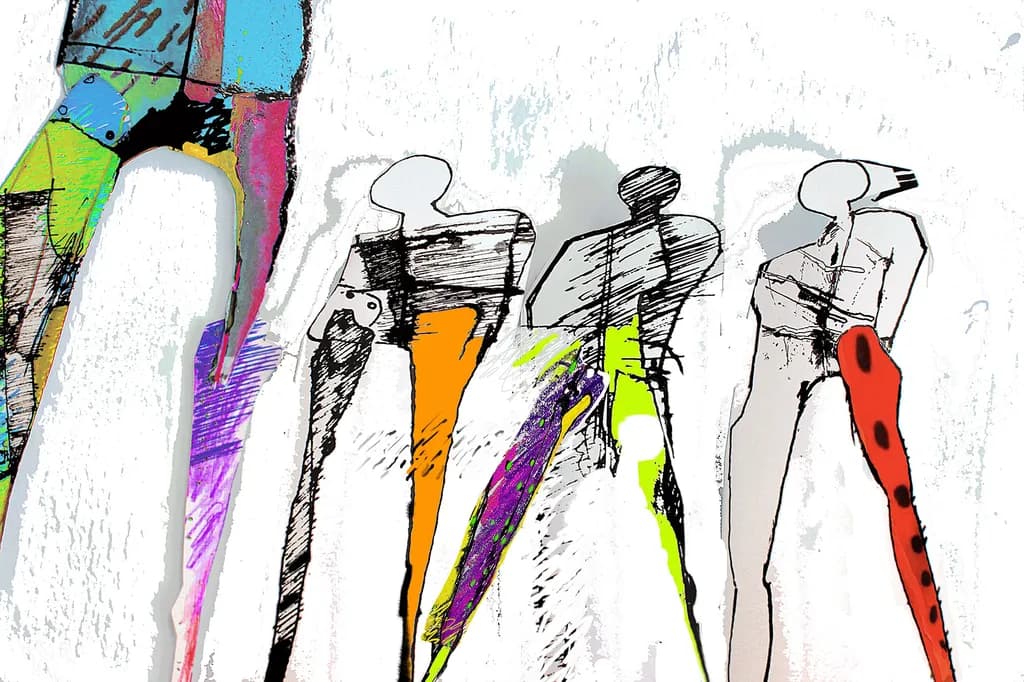 Vibrant Silhouettes: A Dance of Color and Form in Abstract Expressionism