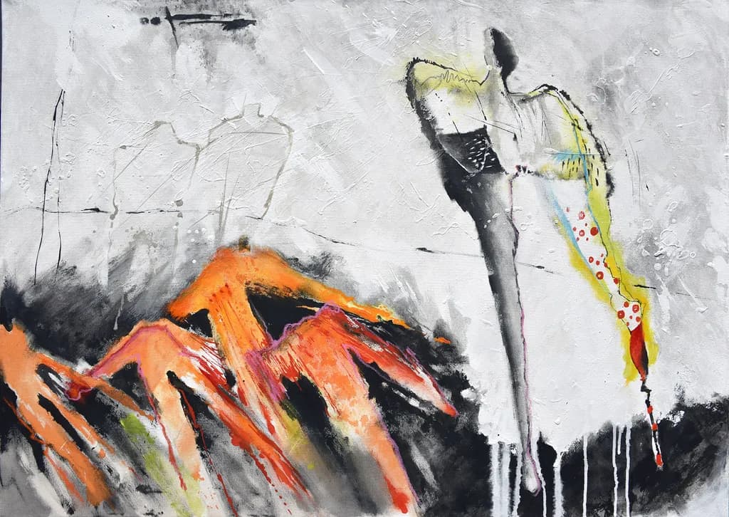 Vibrant Echoes of Emotion: An Abstract Expression of Texture and Contrast