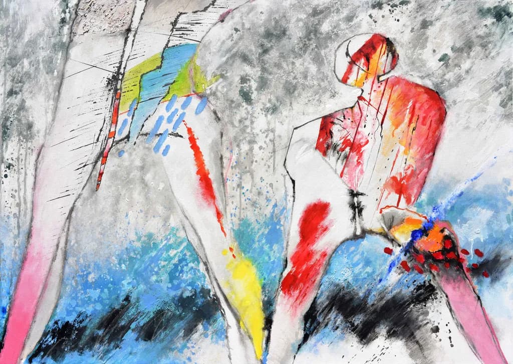 Vibrant Echoes: A Dance of Color and Form in Abstract Expressionism
