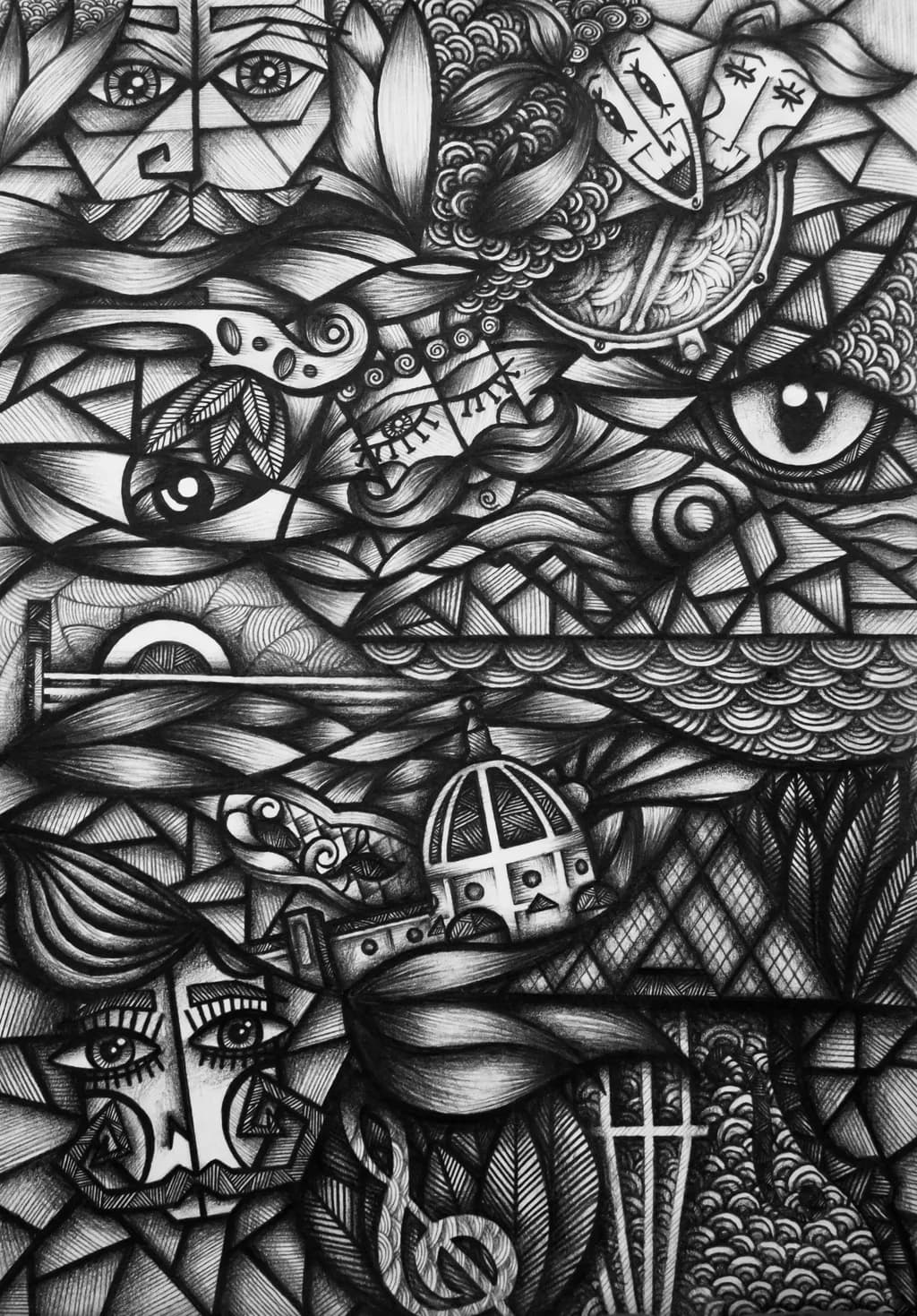Whispers of the Abstract: A Journey Through Faces and Forms in Monochrome