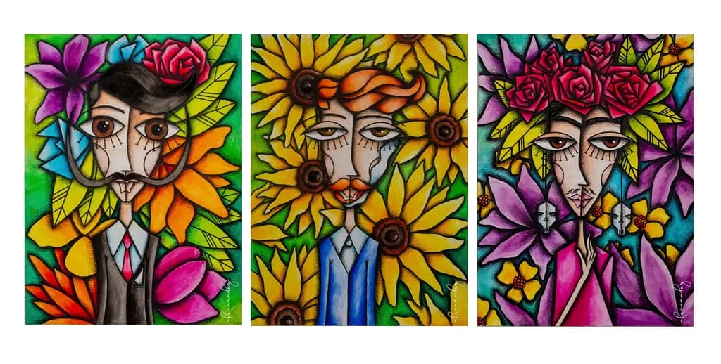 Whispers of Nature: A Colorful Trio of Floral Portraits