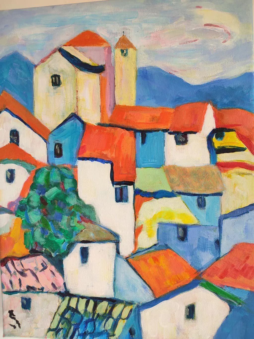 Colorful Village Scene
