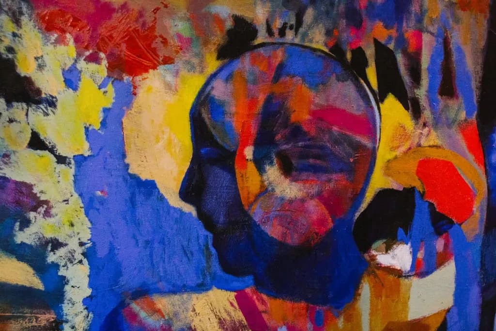 Vibrant Expressions: An Abstract Portrait of Colorful Emotion