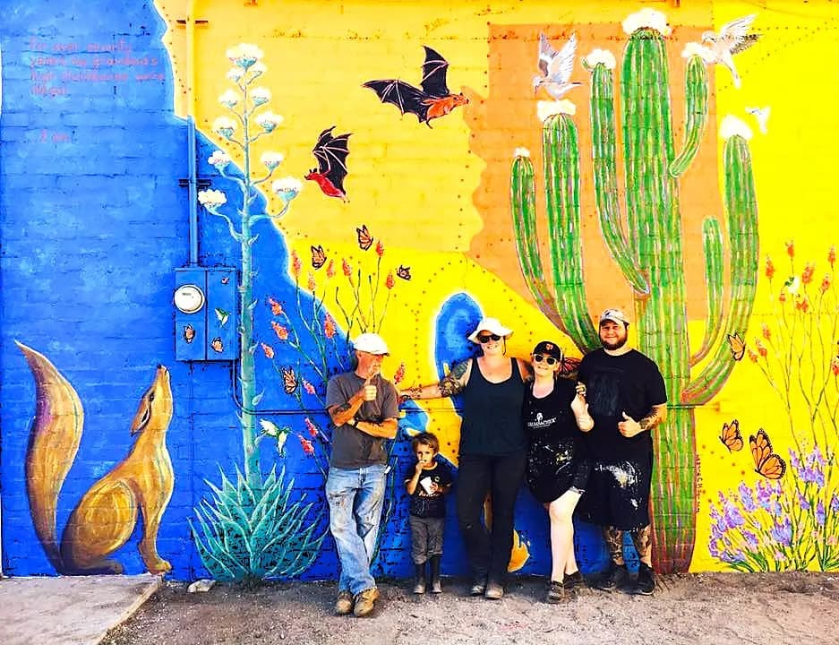 Vibrant Community Mural: Celebrating Nature and Togetherness in Colorful Harmony