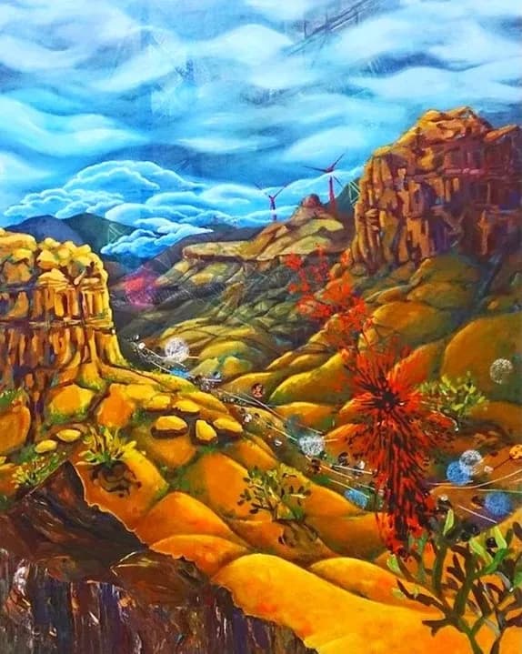 Vibrant Echoes of Nature: An Abstract Landscape Journey Through Colorful Scenery