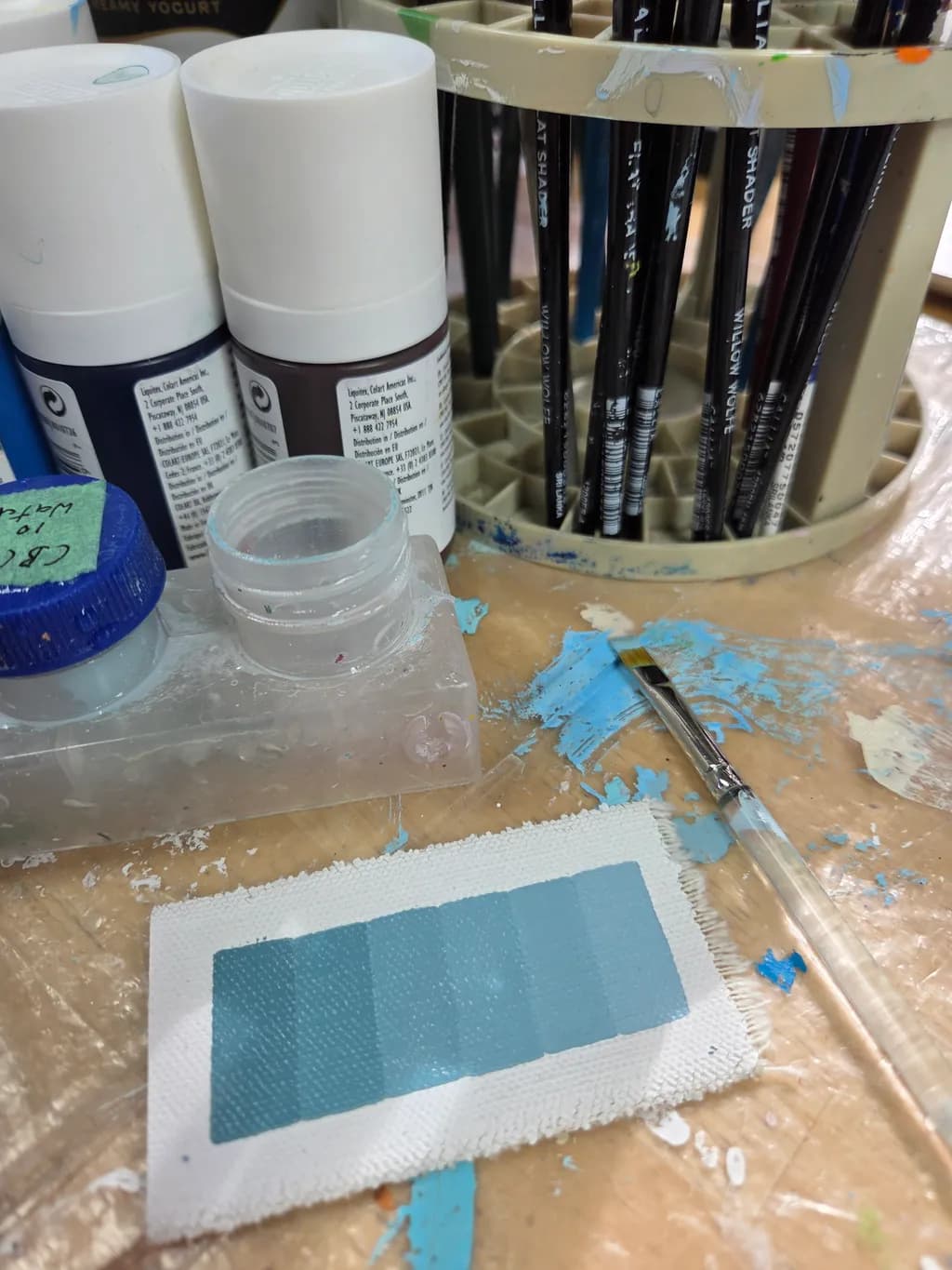 Blue Paint Swatches and Brushes