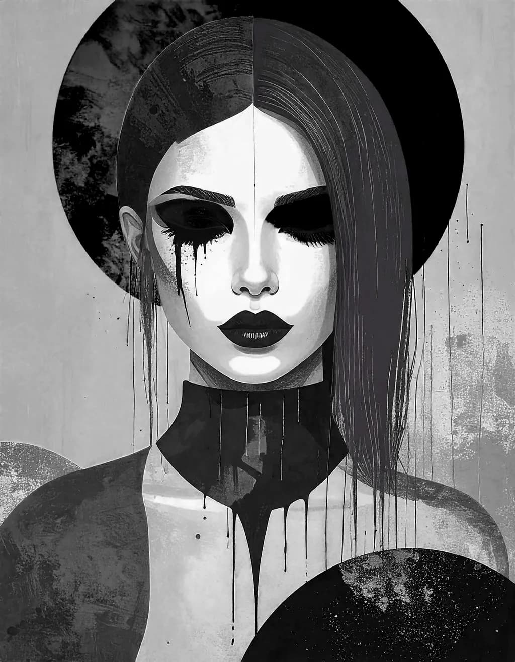Eclipsed Elegance: A Monochrome Portrait of Mystery and Emotion