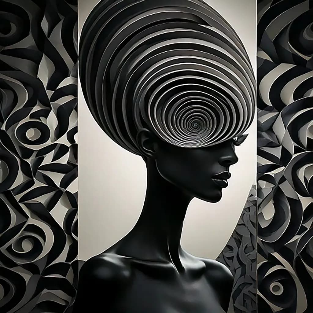 Ethereal Spiral: A Journey Through Form and Shadow