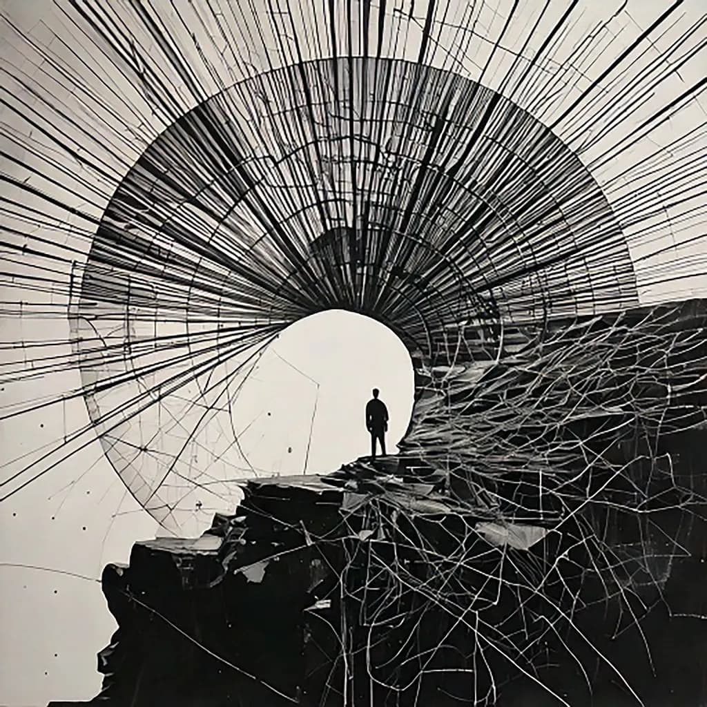 Ethereal Silhouettes: A Journey Through Abstract Perspectives and Structural Lines
