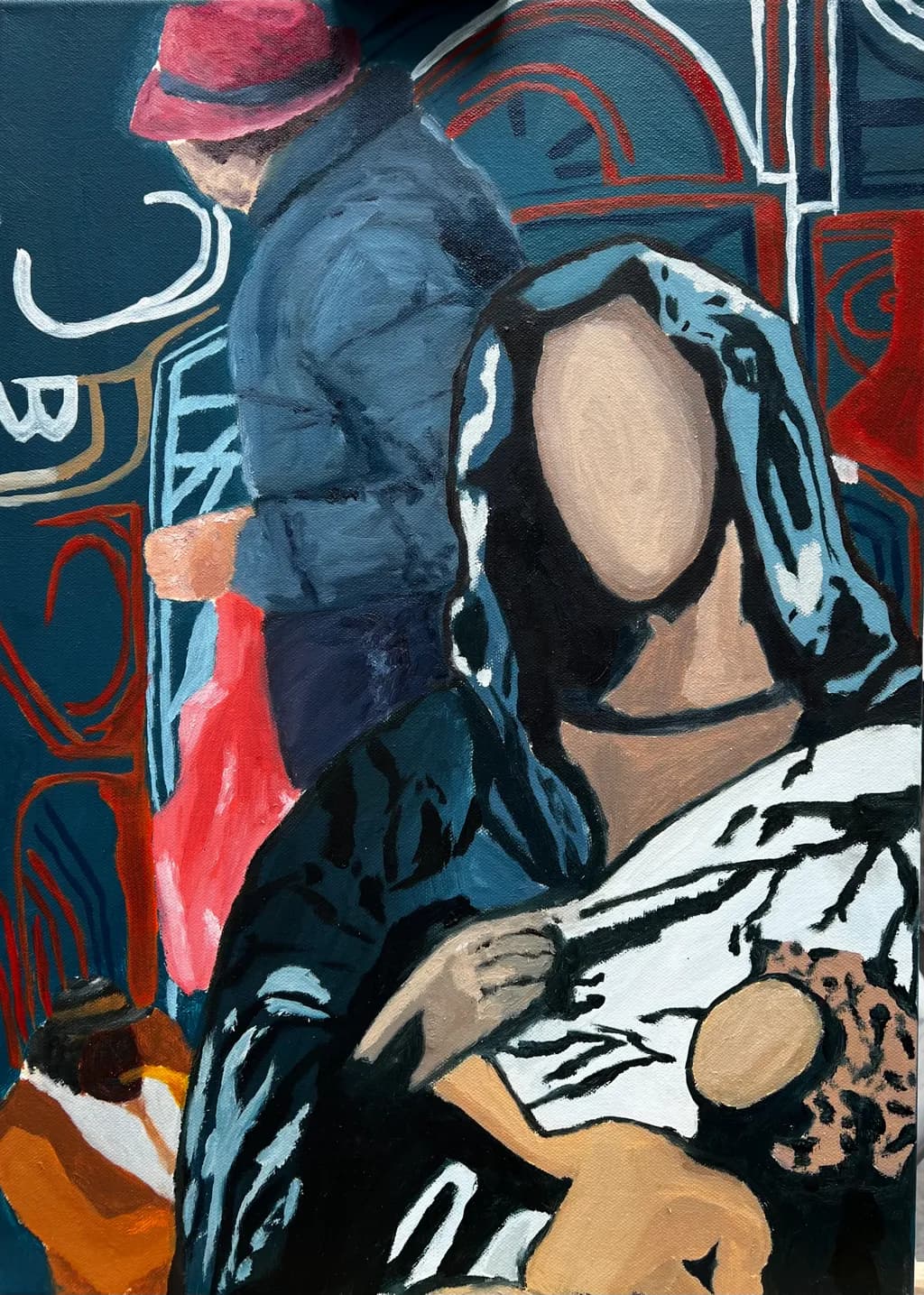 Urban Embrace: A Mother’s Love in Abstract Expressionism