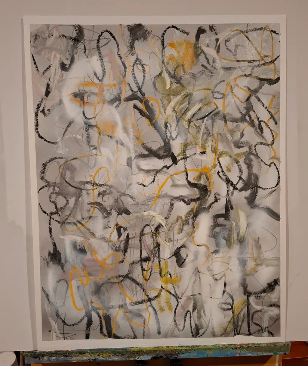 Whispers of Chaos: A Dance of Lines and Colors in Abstract Expressionism