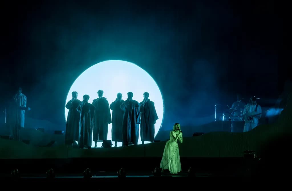 Ethereal Echoes: A Dramatic Performance Under the Moonlit Stage