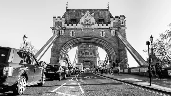 Whispers of the City: A Black and White Journey Through the Tower Bridge Landscape