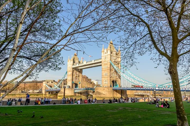 Whispers of London: A Serene Afternoon at Tower Bridge Amidst Nature's Embrace