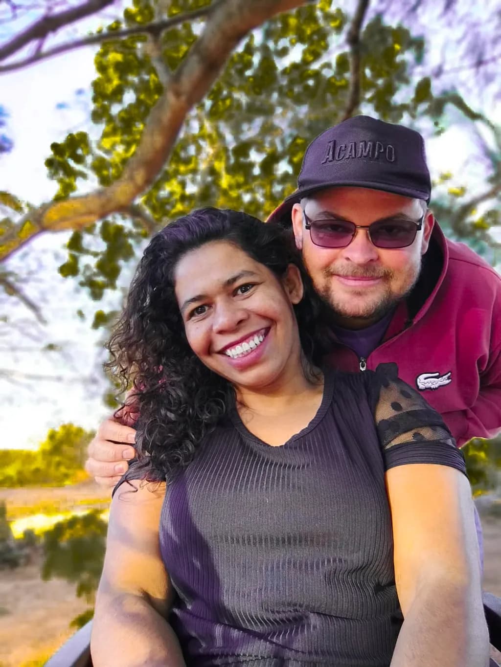 Joyful Moments in Nature: A Cherished Embrace Under the Sun