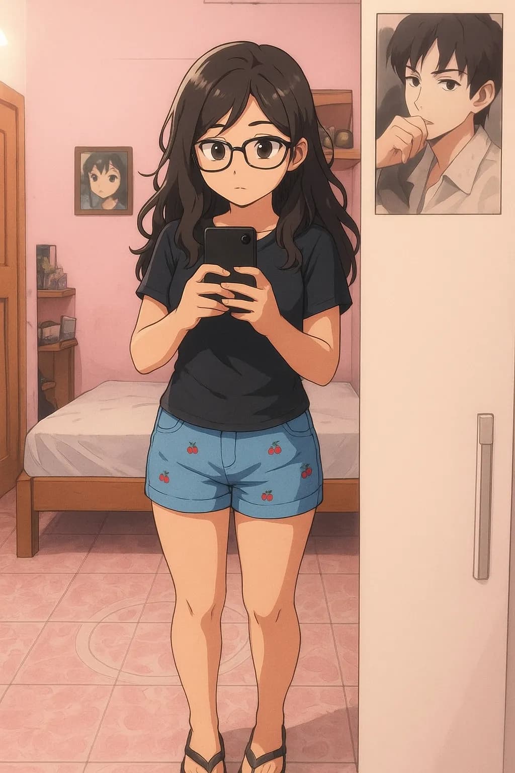 Reflections of Youth: A Selfie in a Dreamy Room