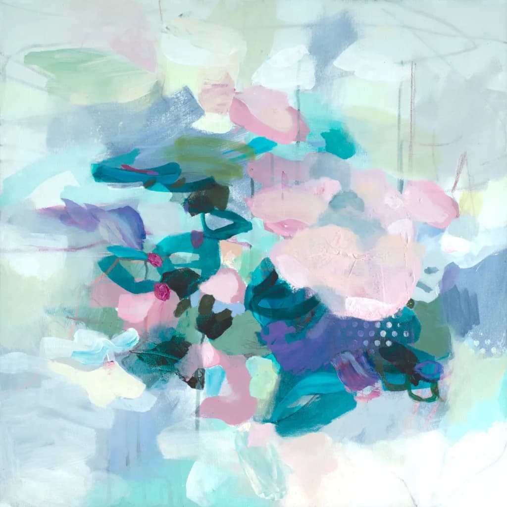 Whimsical Blooms: A Soft Abstract Floral Journey in Colorful Textures