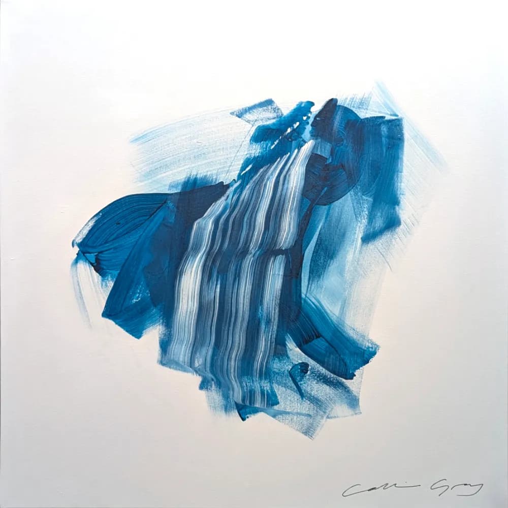 Whispers of Blue: An Abstract Journey Through Texture and Brushstroke