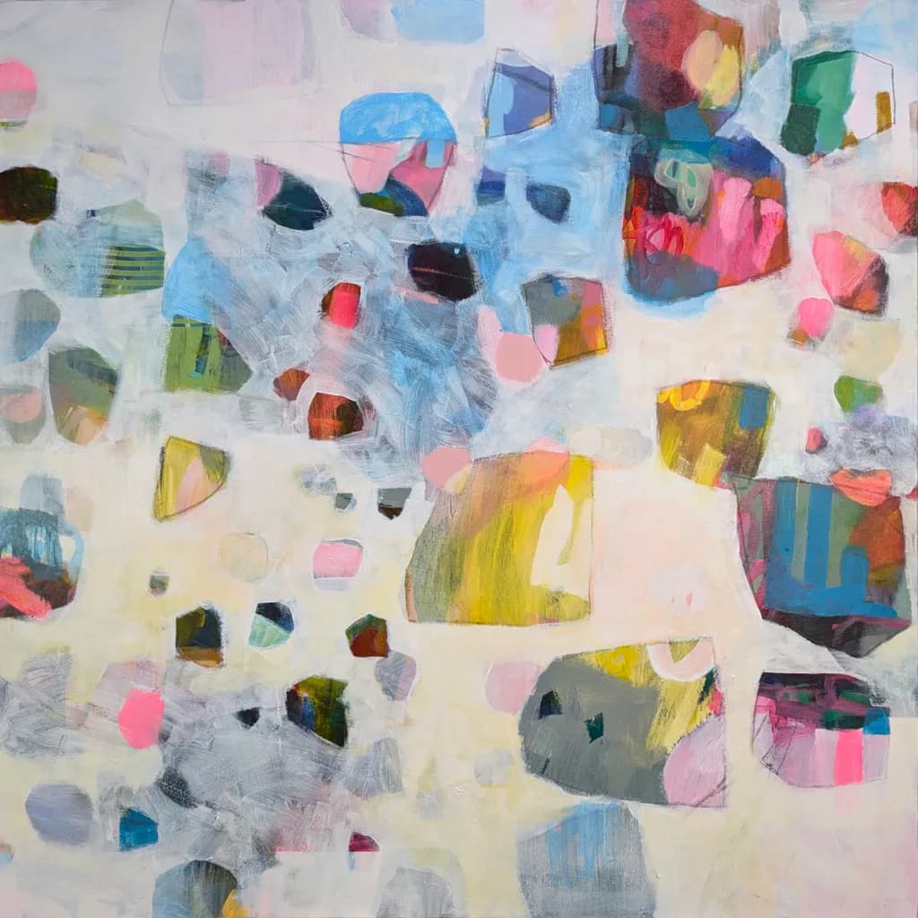 Colorful Fragments: A Dance of Shapes and Light in Abstract Harmony