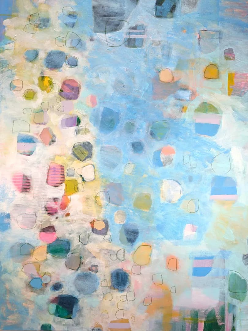 Whimsical Geometric Dreams: A Colorful Abstract Journey Through Texture and Light