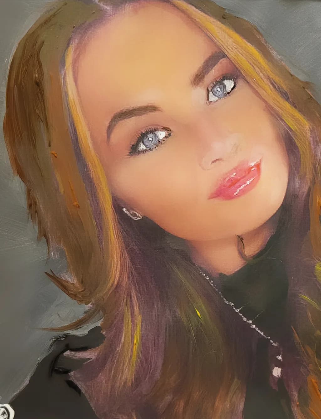 Transforming Memories: A Hand-Painted Portrait of Timeless Beauty