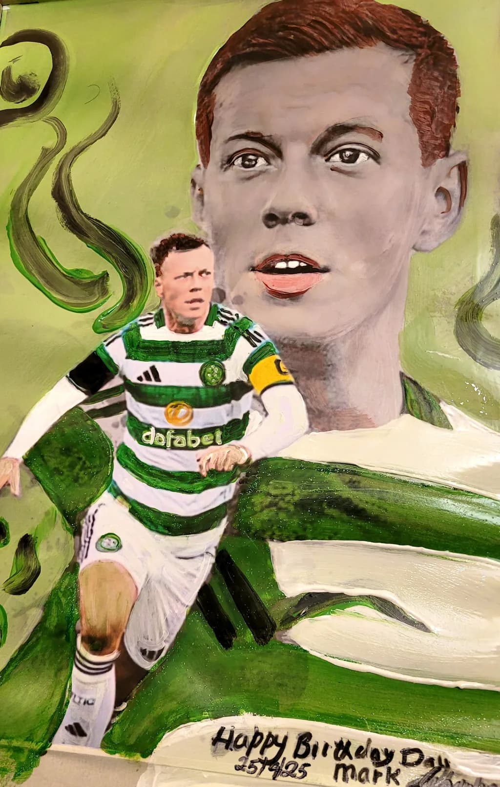 Celebrating a Legend: Custom Hand-Painted Portrait of Mark on High-Quality Canvas