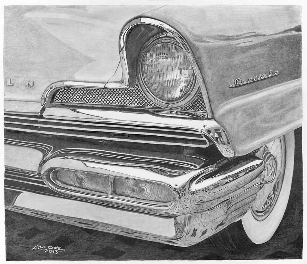 Classic Chrome Elegance: A Monochrome Tribute to Timeless Automotive Design