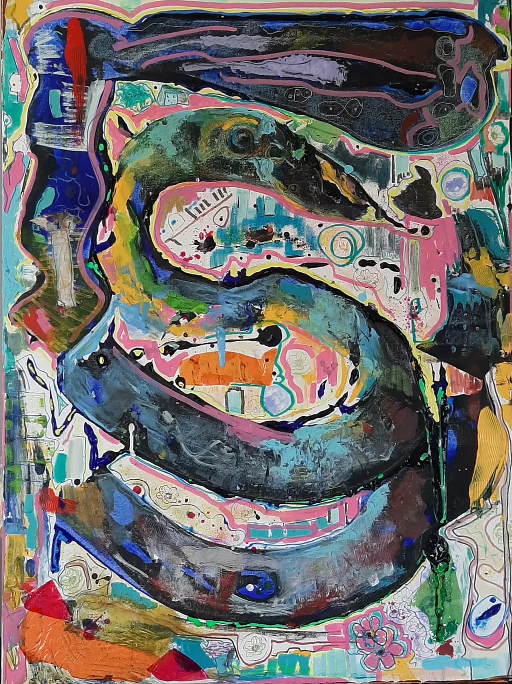 Whimsical Flow: An Abstract Journey Through Color and Form