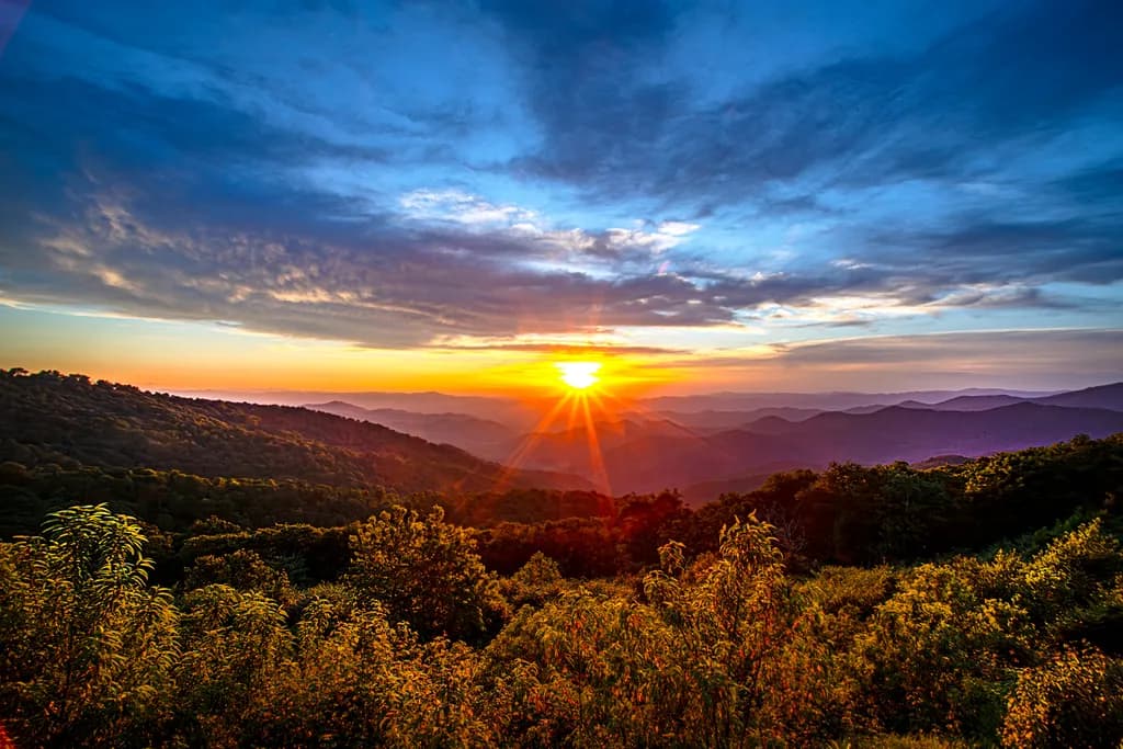 Sunburst Over Ridge