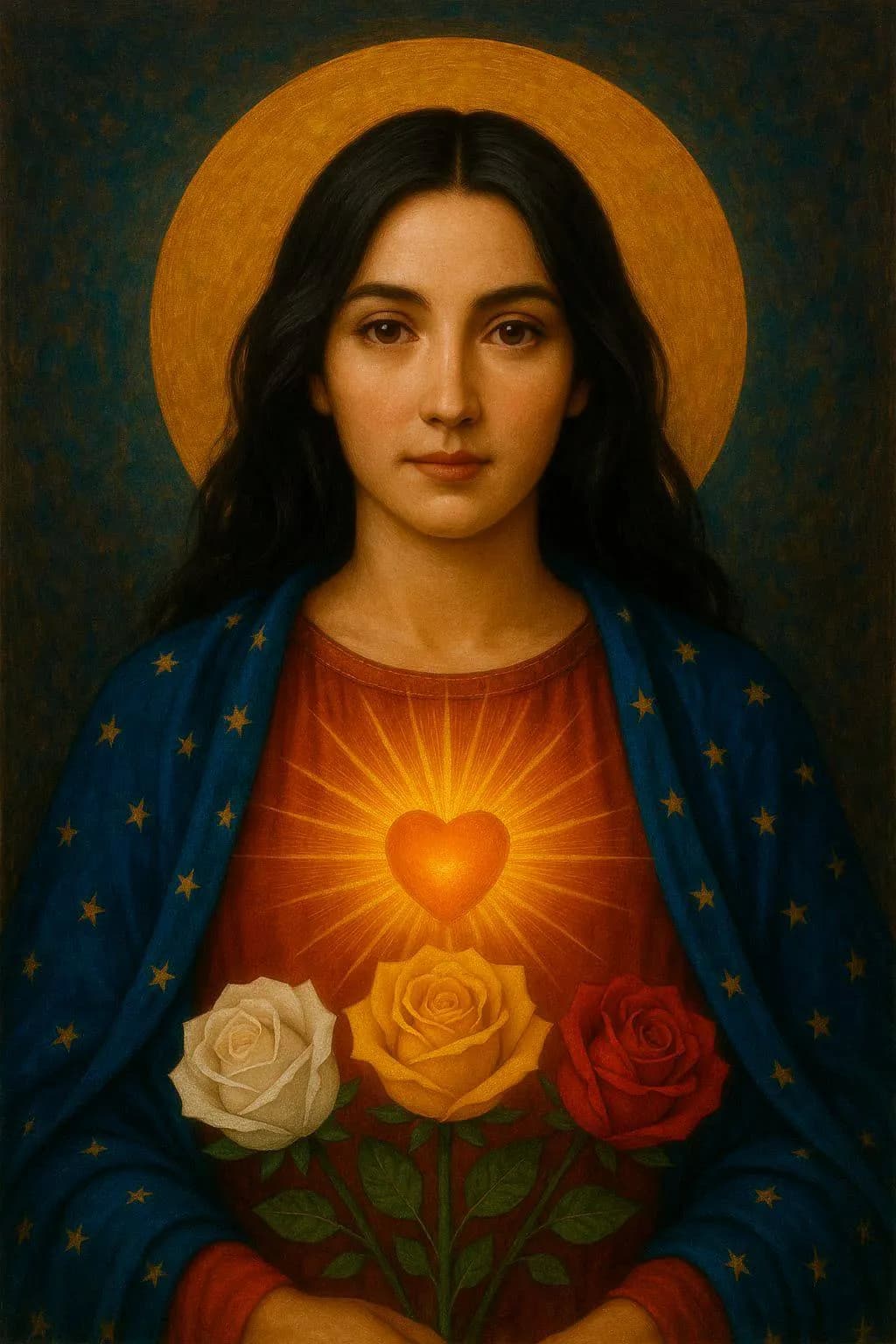 Radiant Heart: A Divine Embrace of Love and Beauty