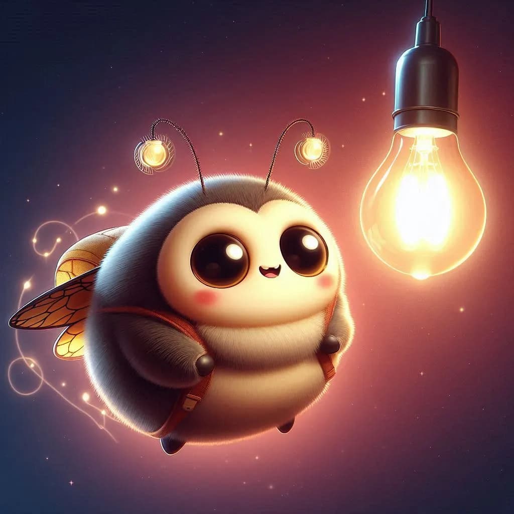 Whimsical Glow: The Playful Bee's Light Adventure