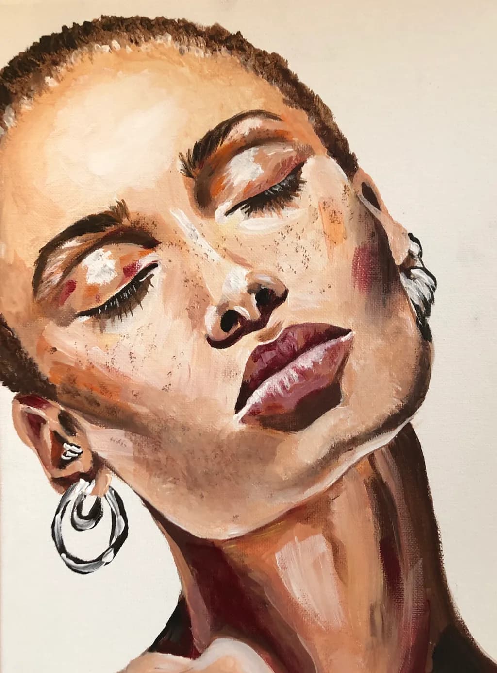 Serenity in Expression: A Portrait of Beauty and Freckles