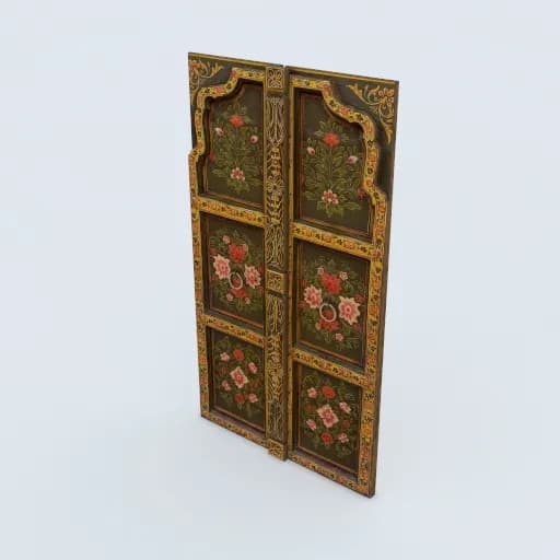 Ornate Floral Elegance: A Traditional Wooden Decorative Piece