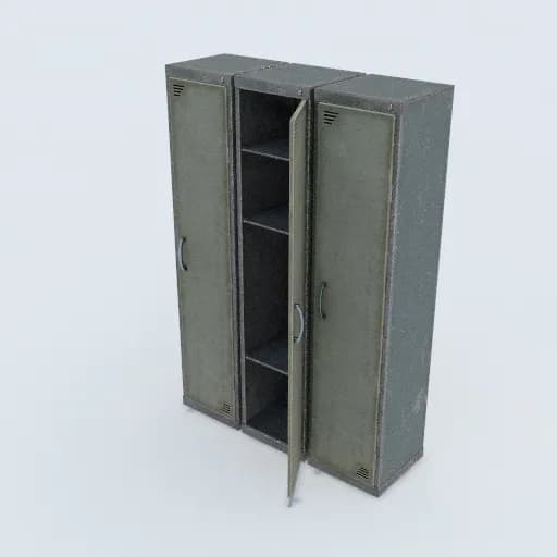 Industrial Elegance: A Vintage-Style Metal Locker with Open Shelves for Modern Spaces