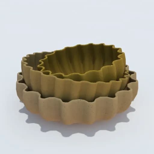 Elegant Earthy Bowls: A Trio of Textured Harmony for Your Home Decor