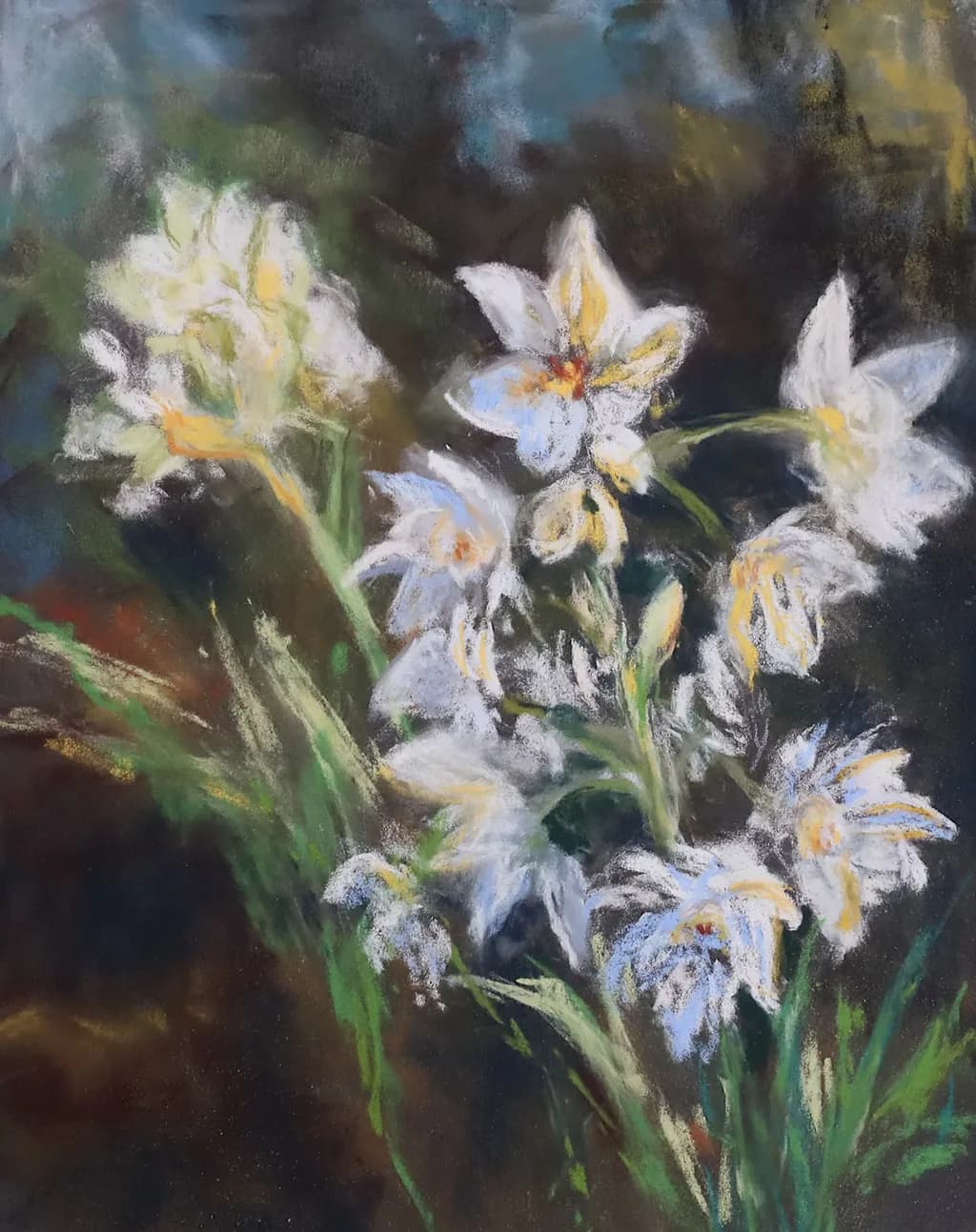 Whispers of Spring: A Pastel Symphony of White Lilies in Bloom