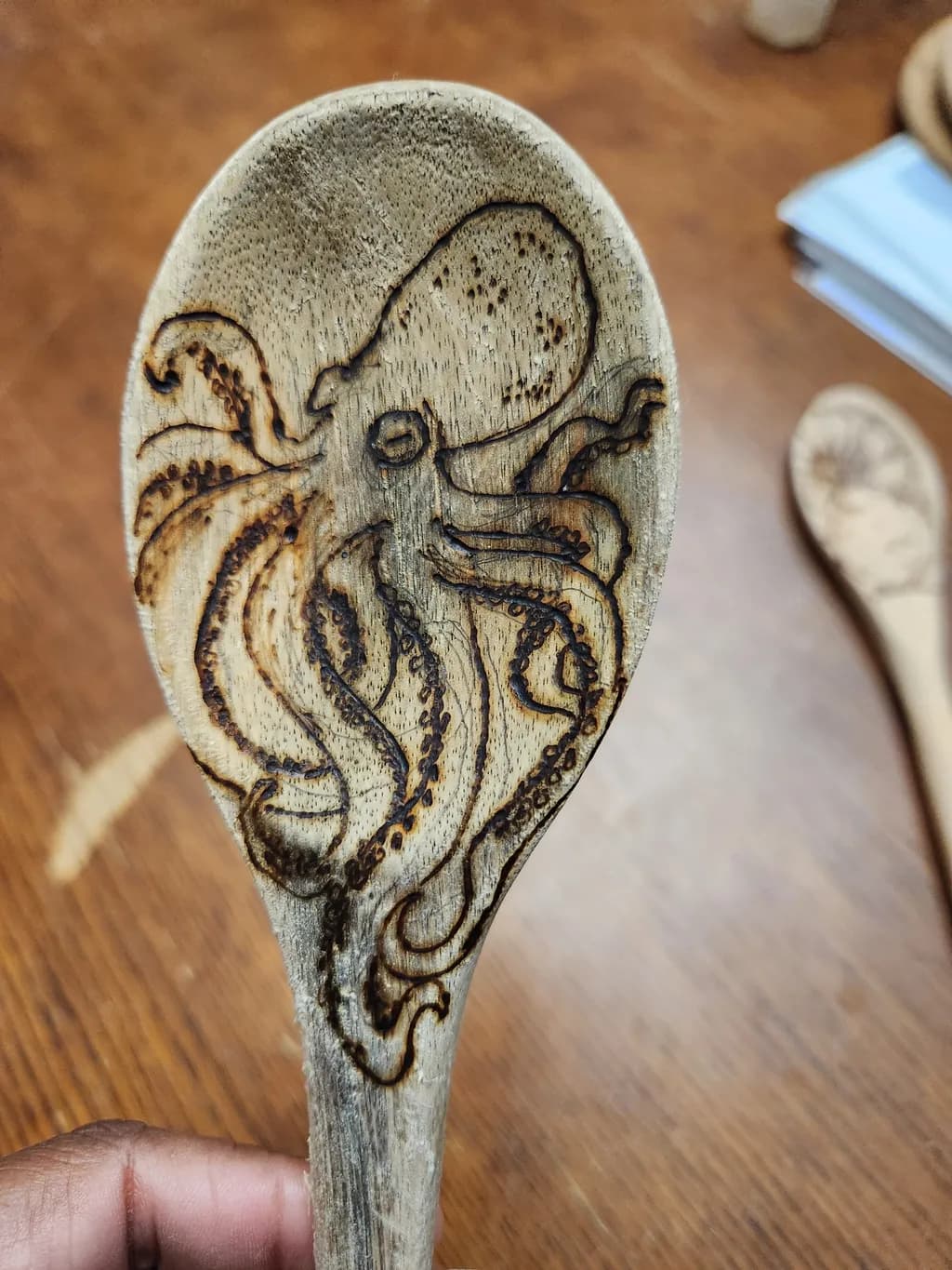 Whimsical Octopus Spoon: A Handcrafted Wooden Masterpiece for Culinary Artistry