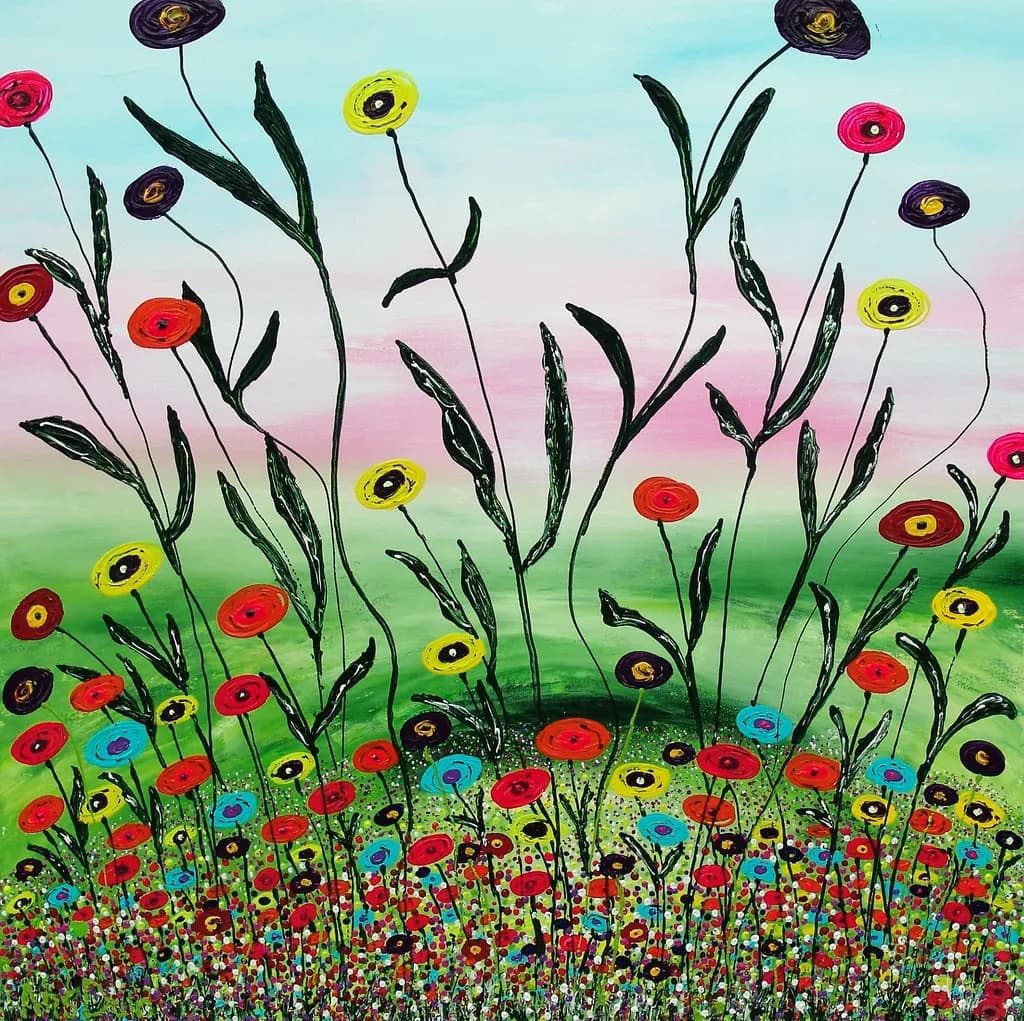 Vibrant Blossoms: An Abstract Celebration of Nature's Colors